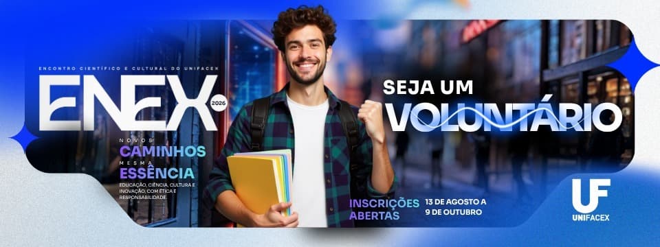 Seja um voluntário no ENEX 2026. Inscrições de 13 de agosto a 9 de outubro